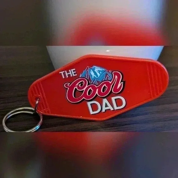 Handmade retro motel keychain the cool dad. Listing price for one keycha… - Picture 6 of 6